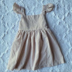 XIAO SENLIN pinstripe ruffle dress